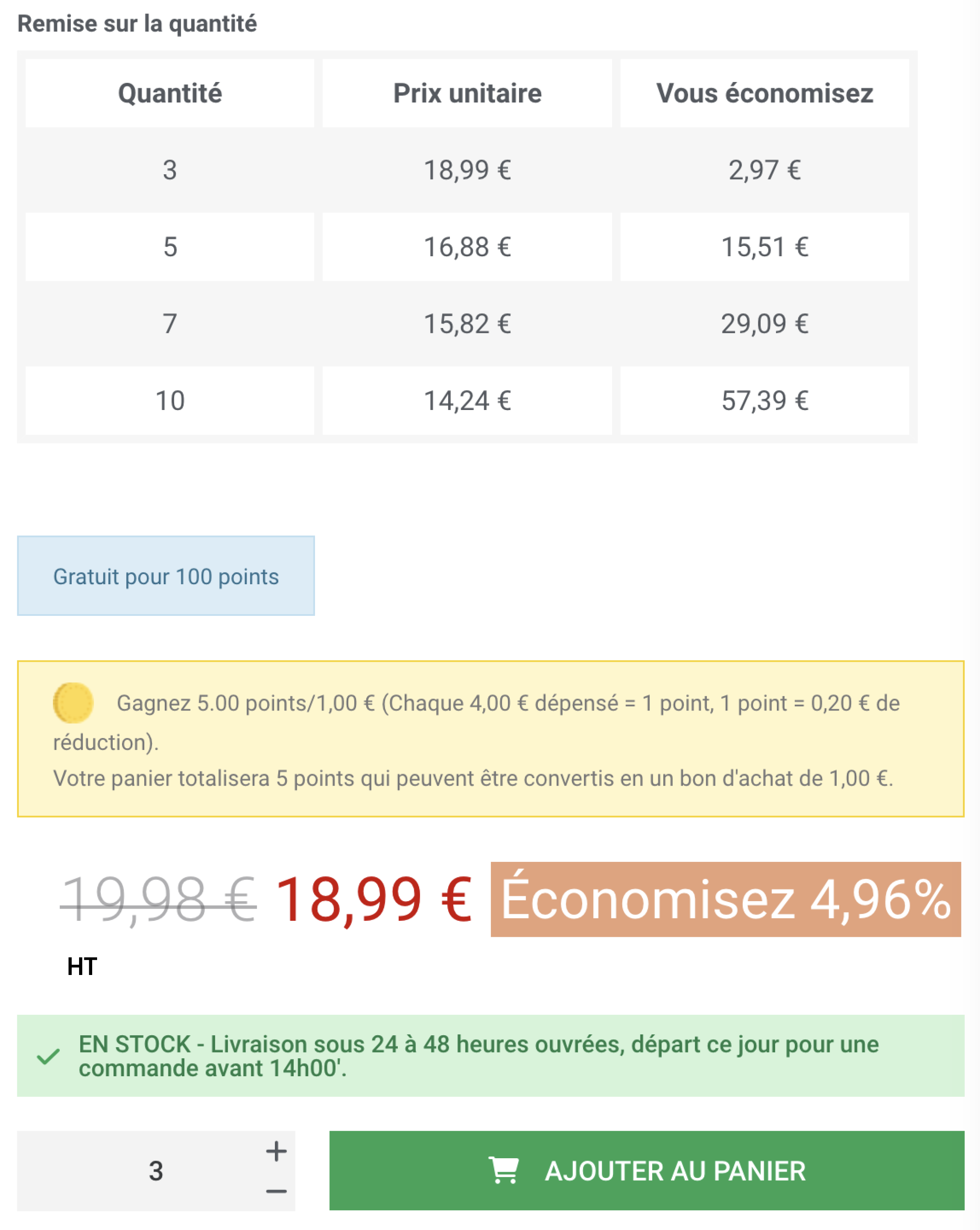 Remises par quantité